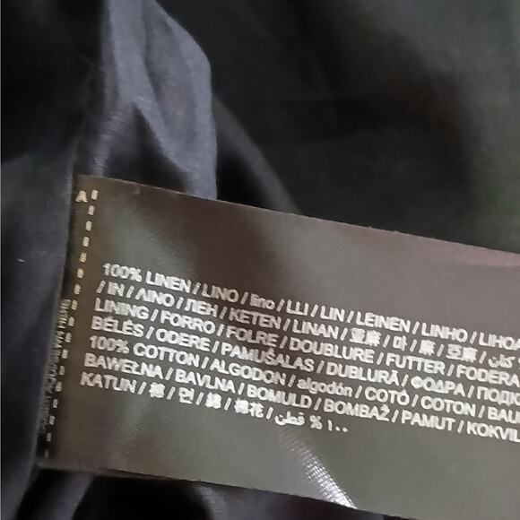 Mango MNG Women's 100% Linen Blazer Size XL Black Jacket Business Office - Picture 11 of 11